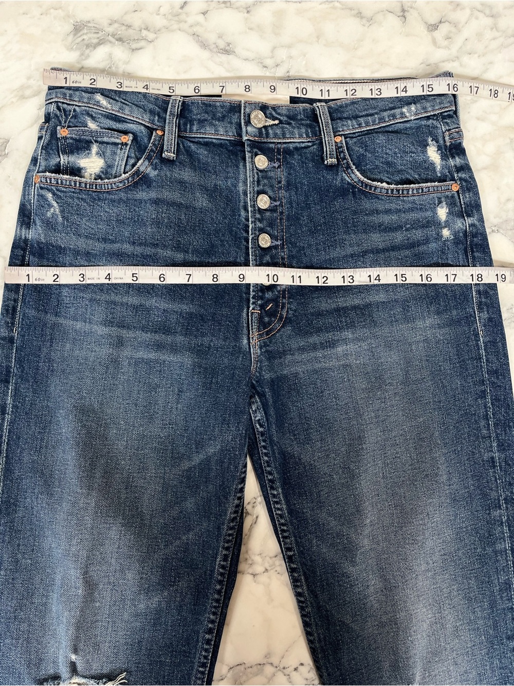 MOTHER SUPERIOR Pixie Tomcat Ankle Jeans in Born To Bite Exposed Button Fly 31 - Picture 11 of 16